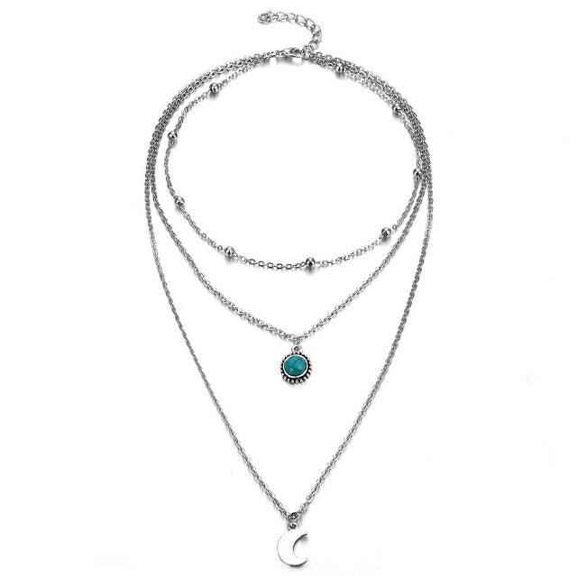 Women's Silver Moon Necklace