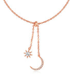 Moon & Sun Necklace in Rose Gold