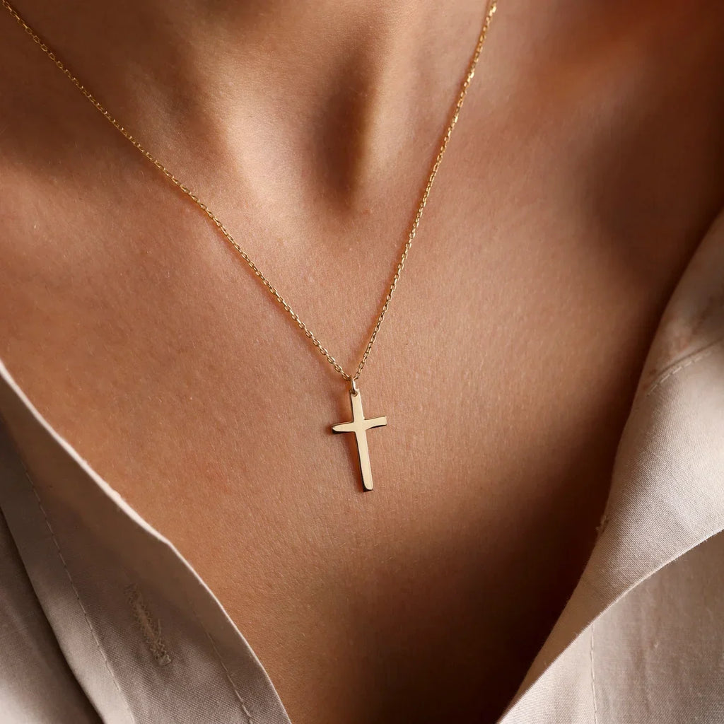 Women's Cross Necklace & Pendant in Gold
