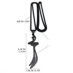Black necklace with Ali Zulfikar Arabic Islamic Muslim sword pendant