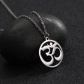 Buddhist Om Necklace Silver