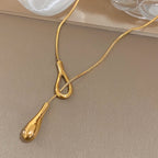 Original Necklace with Gold Water Drop Pendant