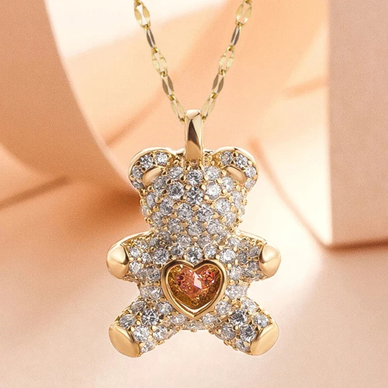 Gold Bear Necklace