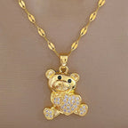 Gold Bear Necklace