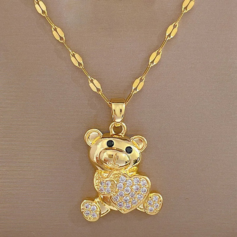 Gold Bear Necklace