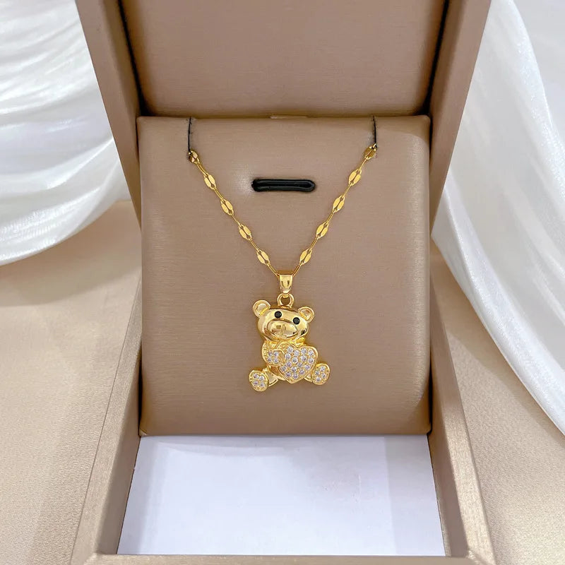Gold Bear Necklace