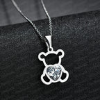 Silver Stone Bear Necklace
