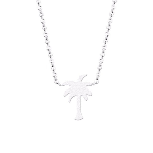 Gold & Silver Palm Tree Necklace for Women silver