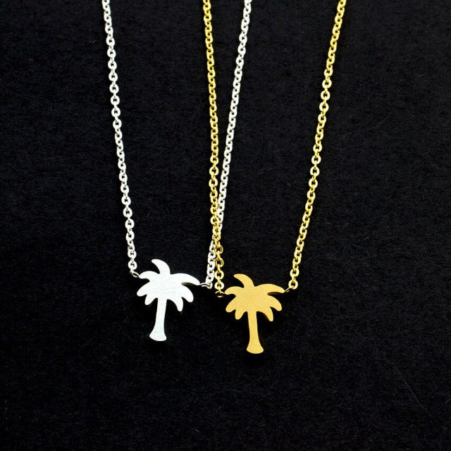 Gold & Silver Palm Tree Necklace for Women