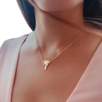 Gold & Silver Palm Tree Necklace for Women