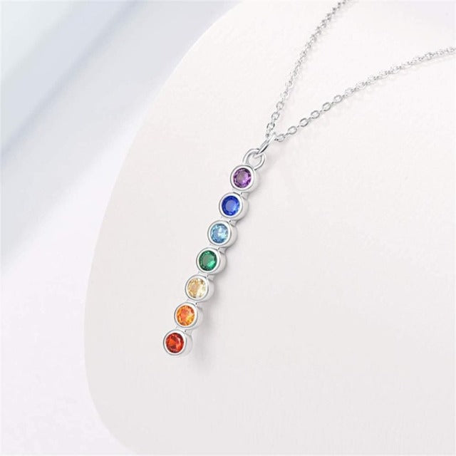 7 Chakras Natural Stone Pendant Necklace for Men and Women