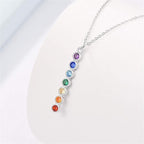 7 Chakras Natural Stone Pendant Necklace for Men and Women