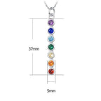 7 Chakras Natural Stone Pendant Necklace for Men and Women