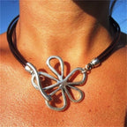 Ethnic-Style Large Flower Pendant Necklace 2