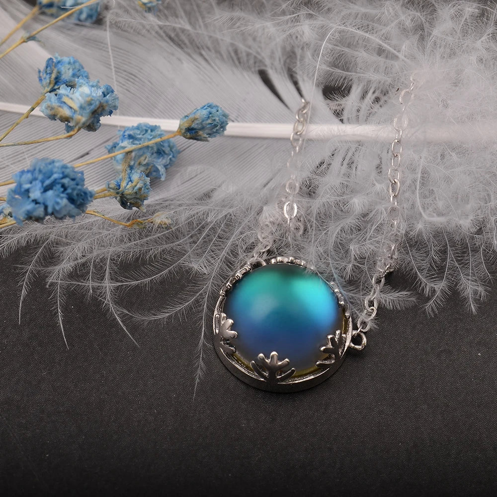 Blue Northern Lights Pendant Necklace blue