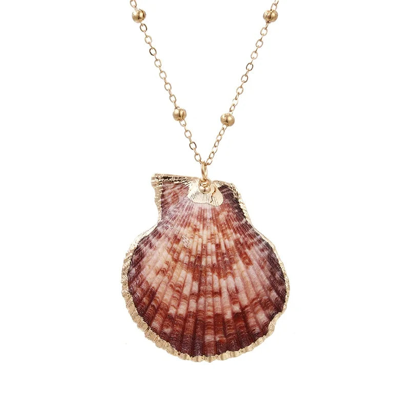 Pendant Necklace with Pretty Seashell Scallop Shell 3