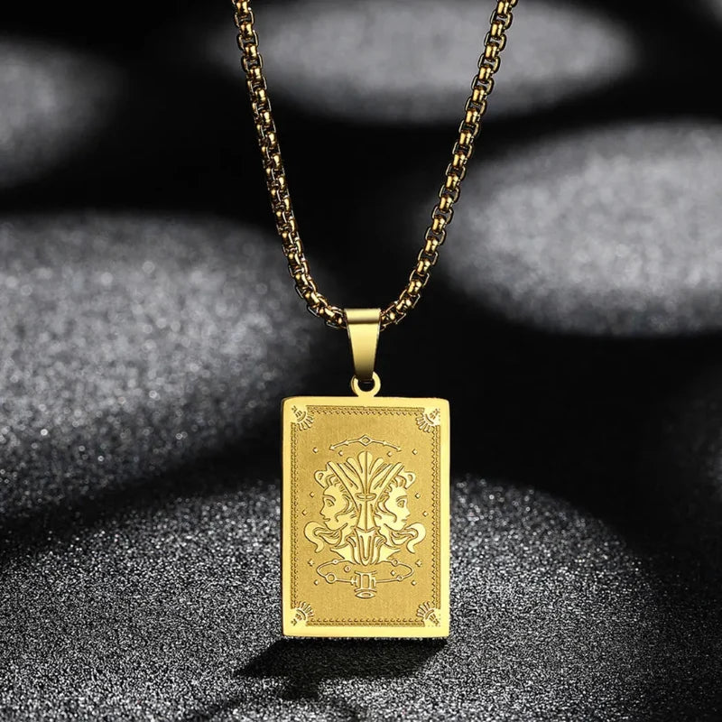 Zodiac Sign Pendant Necklace in Gold