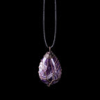 Natural Stone Sphere Pendant Necklace Tree of Life amethyst