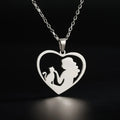 Cat & Mistress Pendant Necklace silver