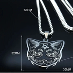 Black Cat Pentacle Witchcraft Wiccan Pendant Necklace