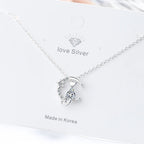 Cat Zircon Silver Pendant Necklace