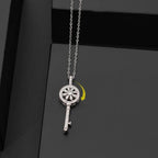 Anti-Stress Rotating Key Pendant Necklace Silver