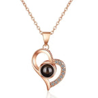 Heart Pendant Necklace "I Love You" with Gift Box gold
