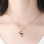 Heart Pendant Necklace "I Love You" with Gift Box silver
