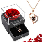 Heart Pendant Necklace "I Love You" with Gift Box Gold