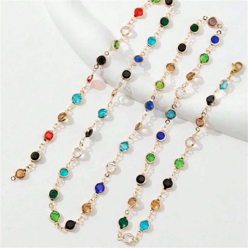 Multicolor Bohemian-Style Pendant Necklace gold