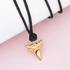 Men's Shark Tooth Pendant Necklace gold