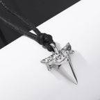 Men's Shark Tooth Pendant Necklace silver