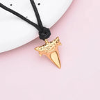 Men's Shark Tooth Pendant Necklace gold