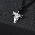 Men's Shark Tooth Pendant Necklace silver