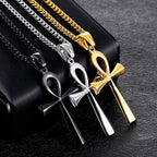 Egyptian Ankh Cross Pendant Necklace for Men and Women
