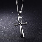 Egyptian Ankh Cross Pendant Necklace for Men and Women silver