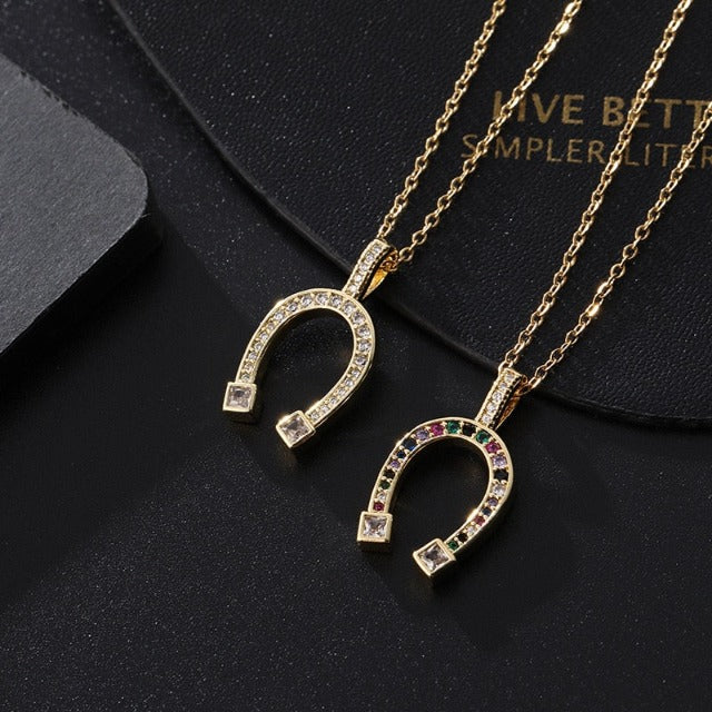 Lucky Horseshoe Pendant Necklace