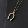 Gold Lucky Horseshoe Pendant Necklace