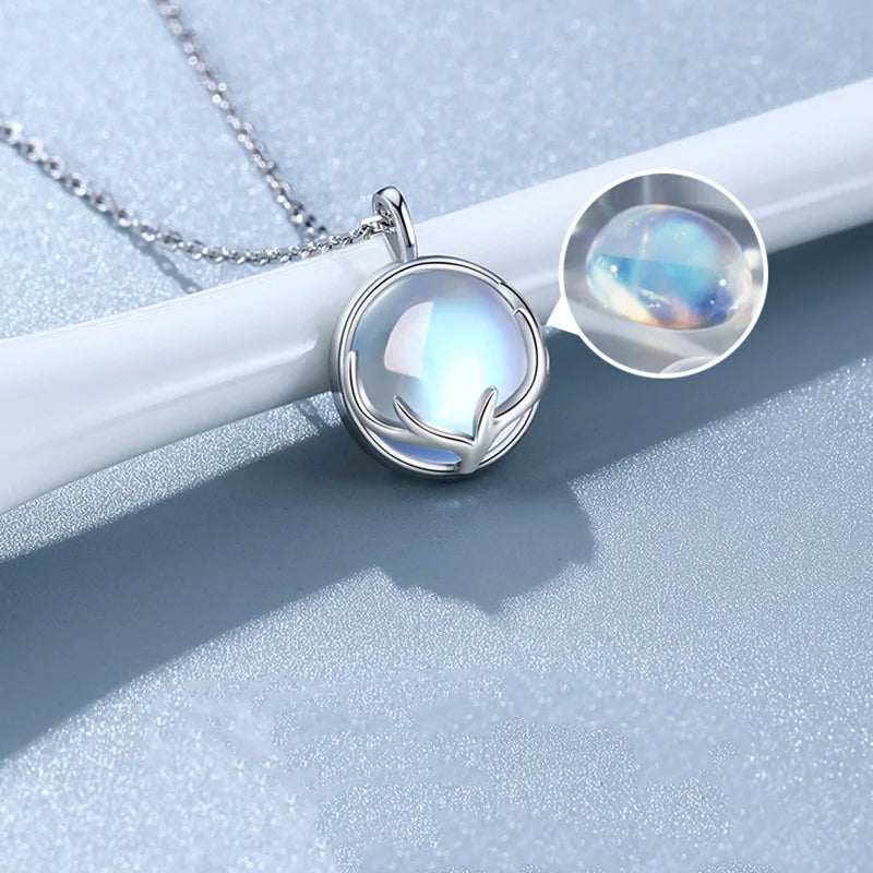 Moonstone Zircon Fertility Pendant Necklace