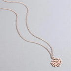 Women's Lotus Flower Pendant Necklace rose gold