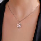 Snowflake Winter Pendant Necklace Silver