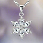 Women's Silver Winter Snowflake Pendant Necklace