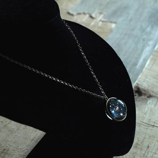 Nebula Galaxy Universe Glass Pendant Necklace