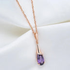 Water Drop Pendant Necklace with Zircon Pearl