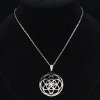 Sacred Seed Pendant Necklace for Men and Women in silver