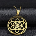 Sacred Seed Pendant Necklace for Men and Women in gold