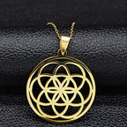 Sacred Seed Pendant Necklace for Men and Women in gold