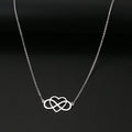 Infinity and Heart Pendant Necklace for Women, silver