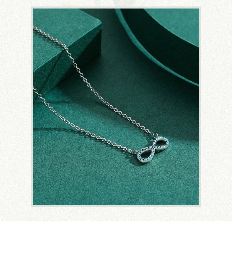 Infinity Turquoise Pendant Necklace