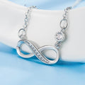 Infinity Zircon Pendant Necklace for Women, Silver